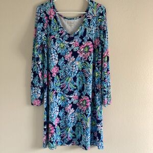 Lilly Pulitzer Dress Womens 4 Sheath Sleeveless Pink Blue Print